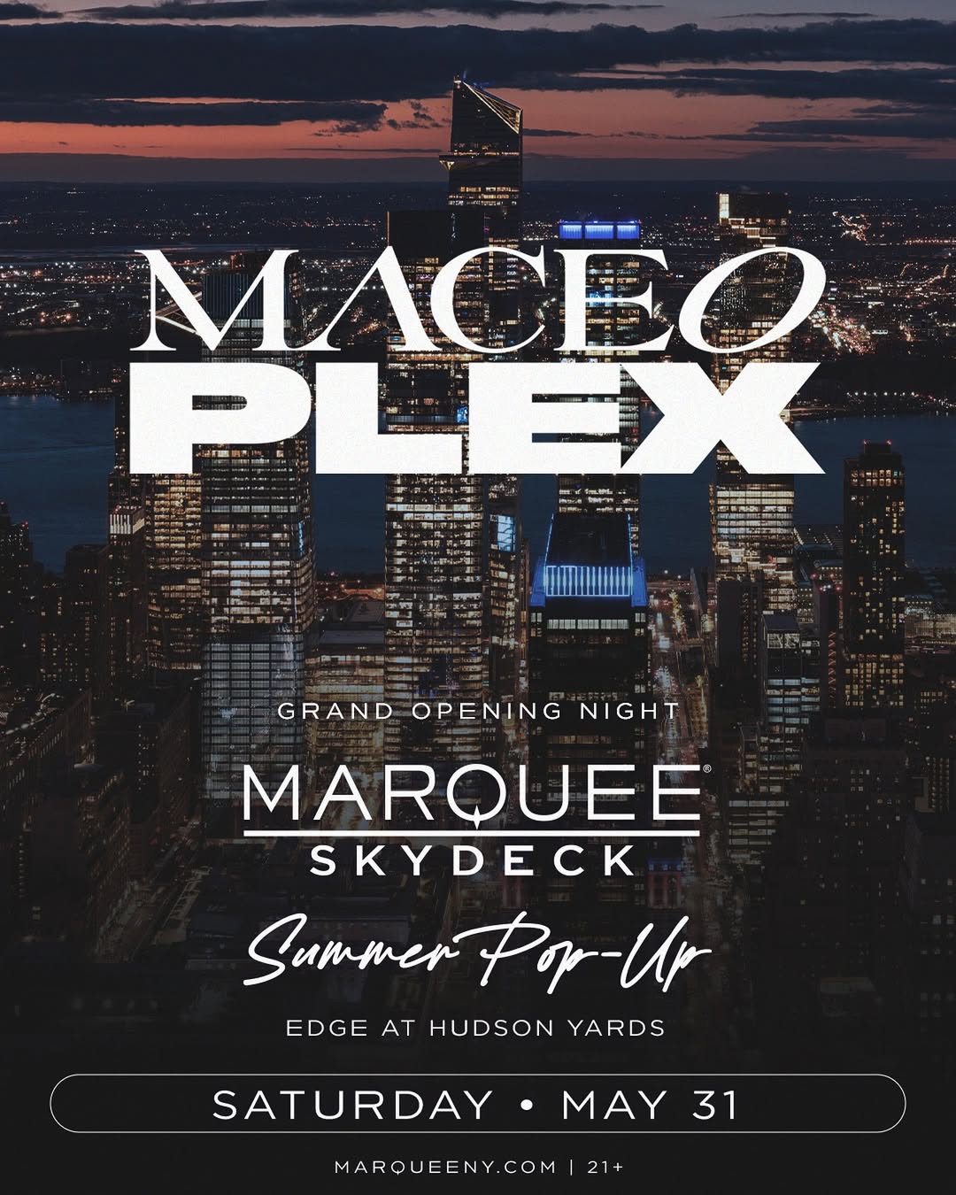 Maceo Plex Grand Opening Marquee at The Edge Pop-Up shows This Summer