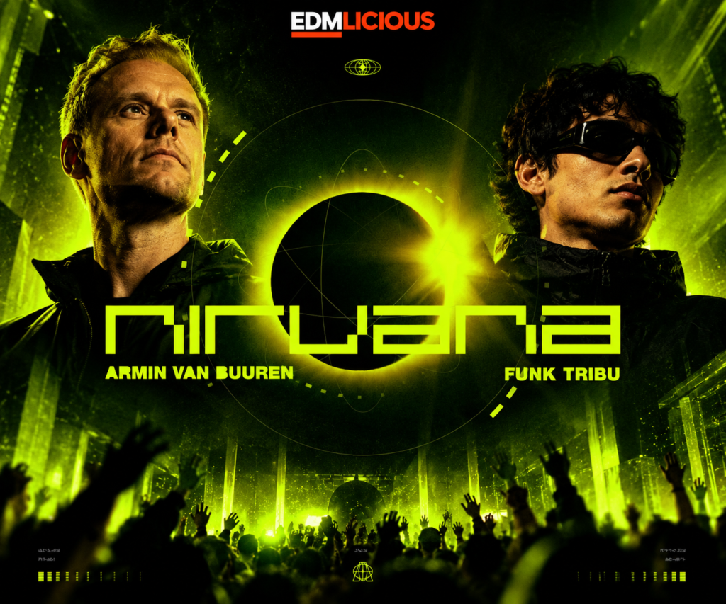 Armin van Buuren and Funk Tribu featured in EDMLICIOUS artwork for their 2026 trance collaboration “Nirvana.”